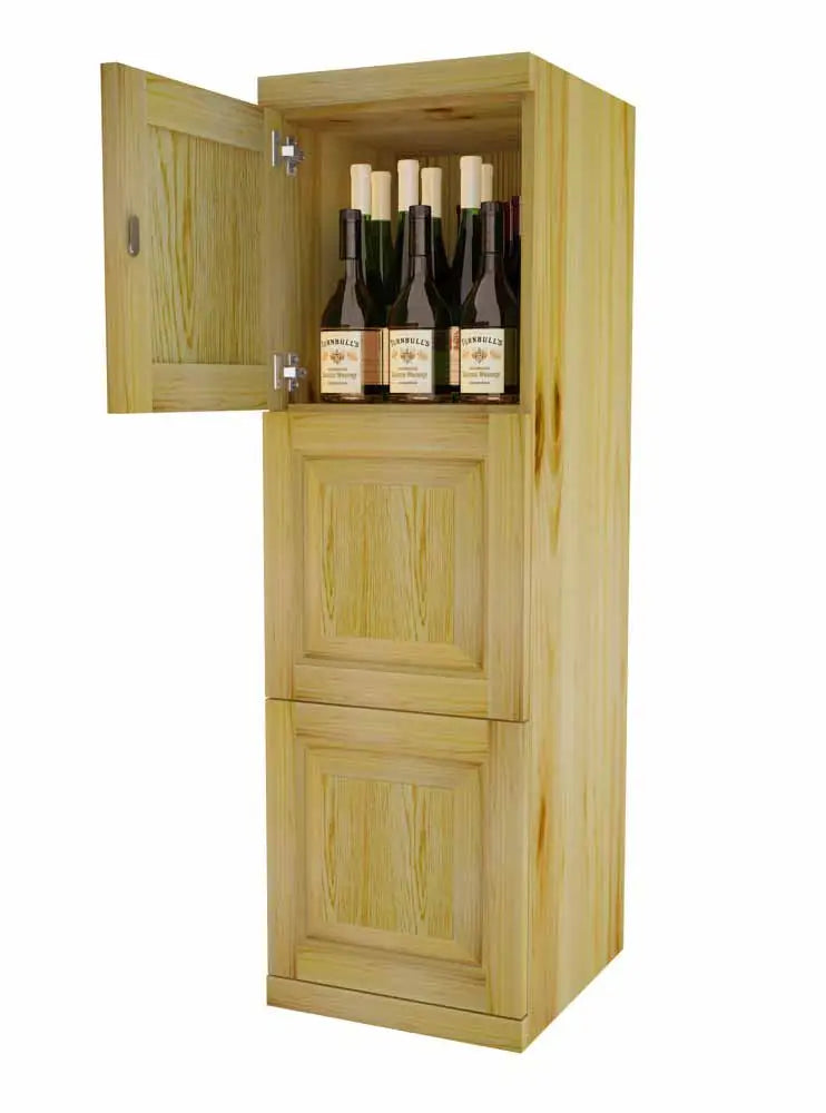 Vinostor Wine Lockers – 3 Locking Bins - 51-5/8"" Tall - Single Shelf Solid Sides