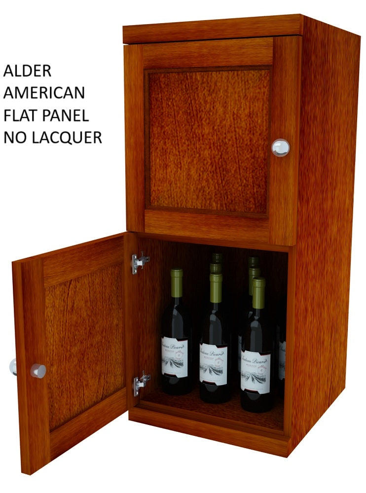 Vinostor Wine Lockers – 2 Locking Bins - 35-5/8″ Tall - Single Shelf Solid Sides