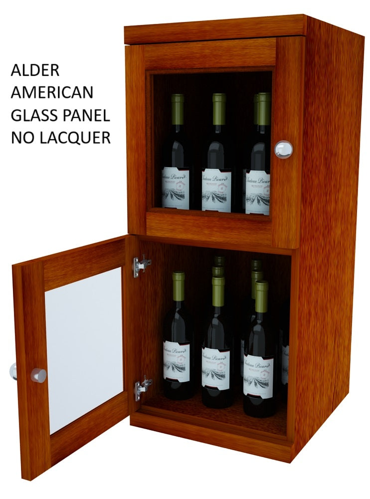 Vinostor Wine Lockers – 2 Locking Bins - 35-5/8″ Tall - Single Shelf Solid Sides