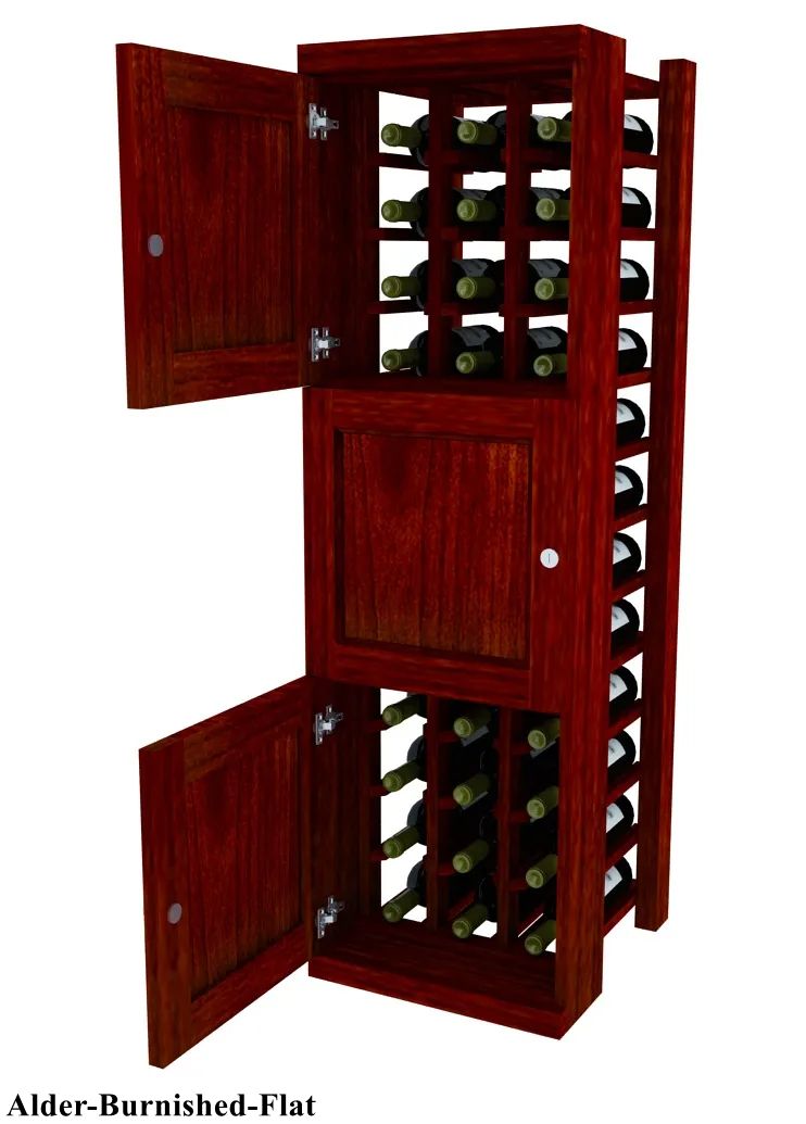 Vinostor Wine Lockers – 3 Locking Bins - 51-5/8"" Tall - Individual Bottles
