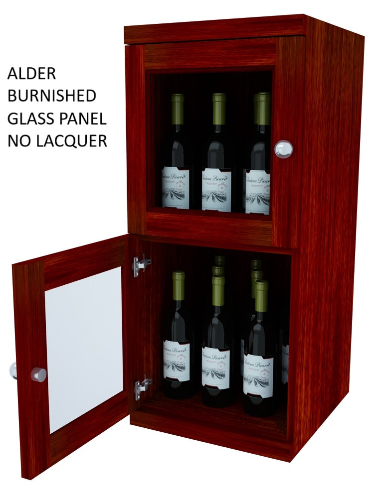 Vinostor Wine Lockers – 2 Locking Bins - 35-5/8″ Tall - Single Shelf Solid Sides