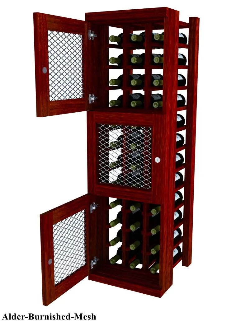 Vinostor Wine Lockers – 3 Locking Bins - 51-5/8"" Tall - Individual Bottles