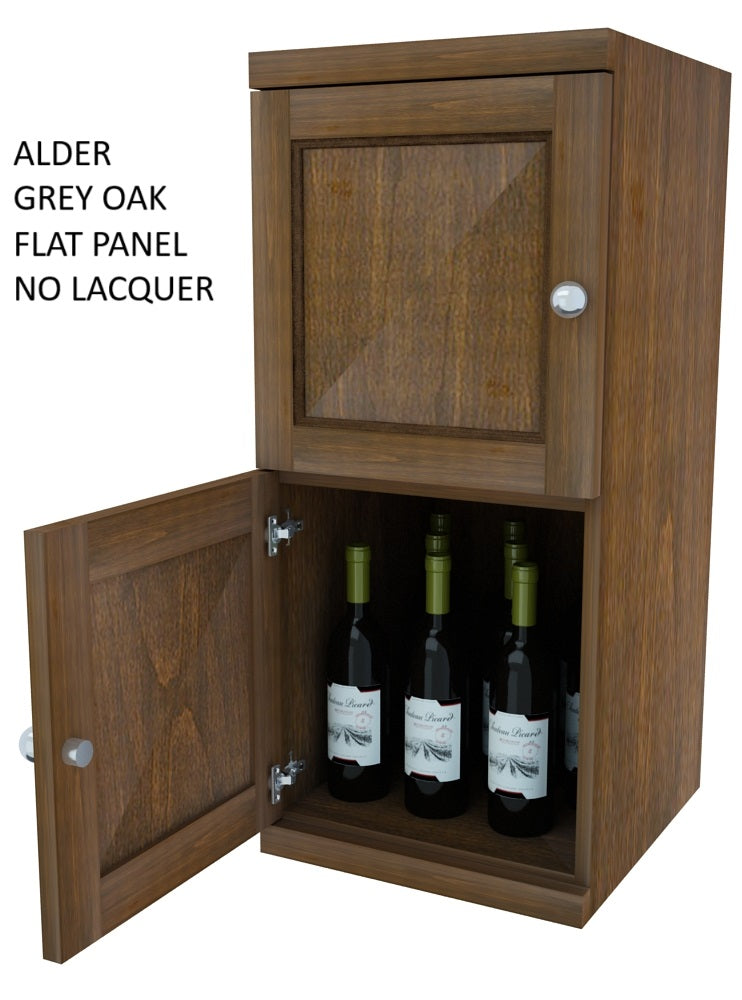 Vinostor Wine Lockers – 2 Locking Bins - 35-5/8″ Tall - Single Shelf Solid Sides