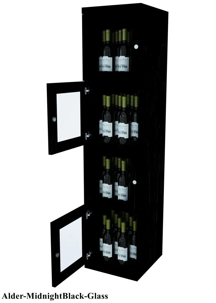 Vinostor Wine Lockers – 4 Locking Bins - 57-5/8″ Tall - Single Shelf Solid Sides
