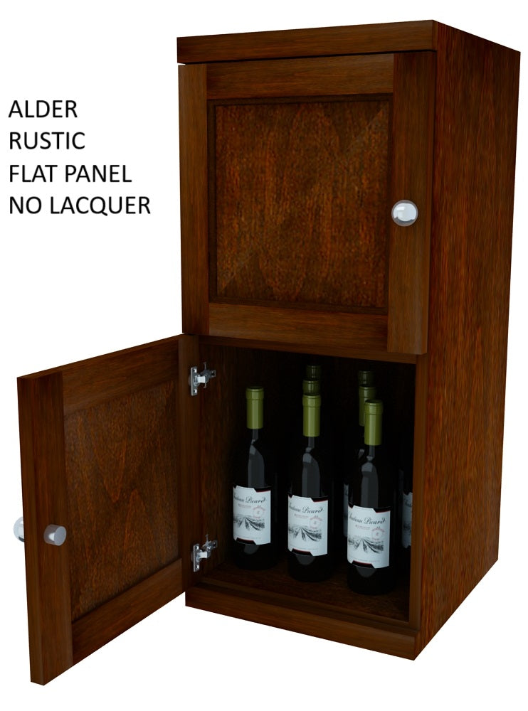 Vinostor Wine Lockers – 2 Locking Bins - 35-5/8″ Tall - Single Shelf Solid Sides