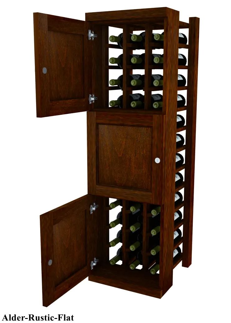 Vinostor Wine Lockers – 3 Locking Bins - 51-5/8"" Tall - Individual Bottles