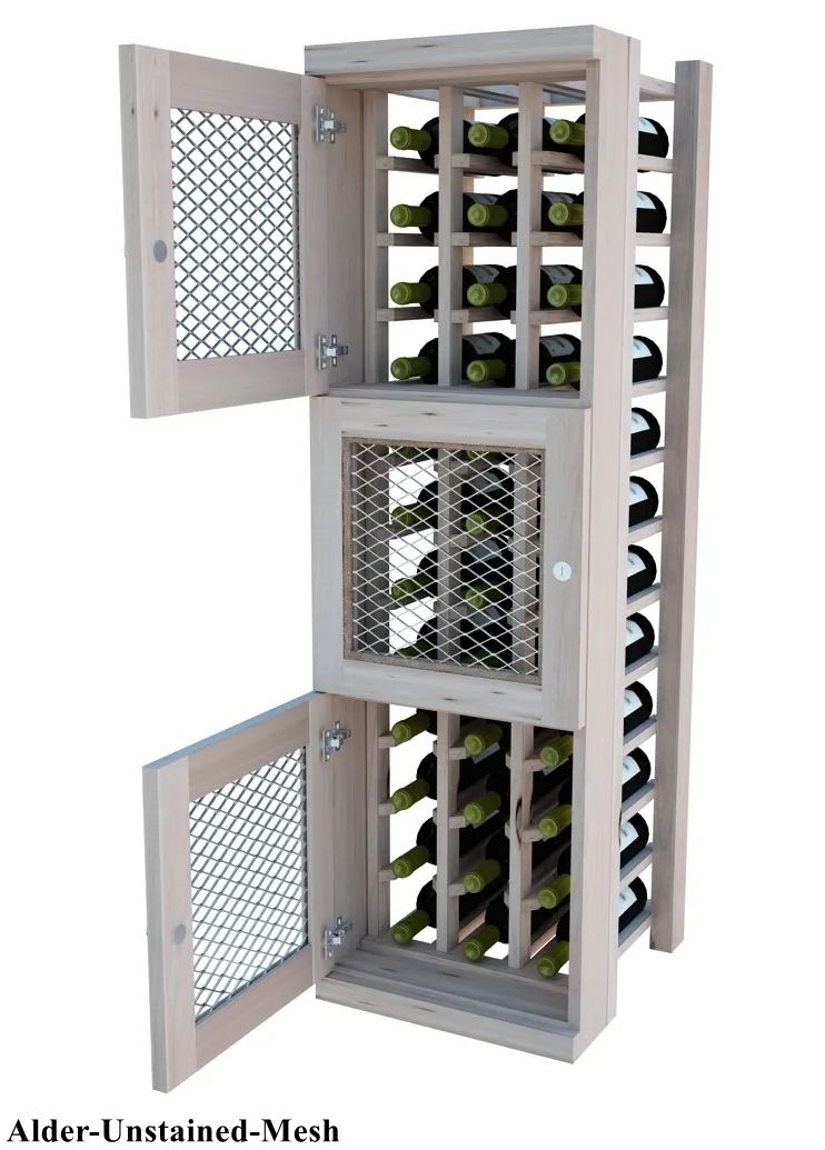 Vinostor Wine Lockers – 3 Locking Bins - 51-5/8"" Tall - Individual Bottles