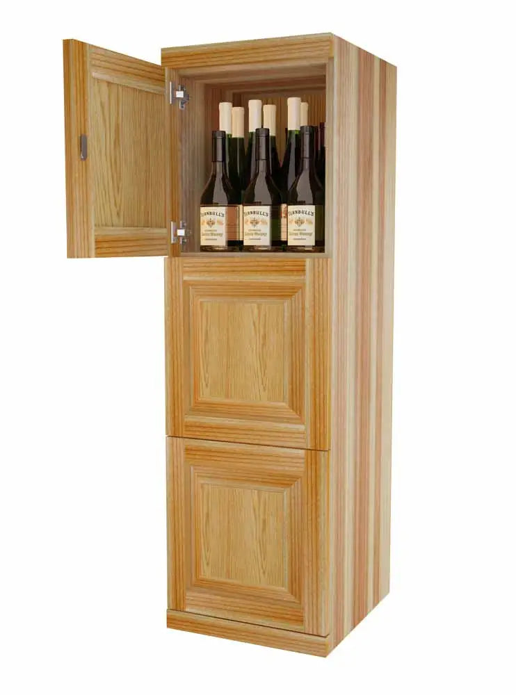 Vinostor Wine Lockers – 3 Locking Bins - 51-5/8"" Tall - Single Shelf Solid Sides