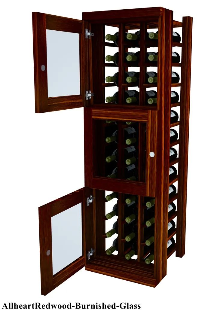 Vinostor Wine Lockers – 3 Locking Bins - 51-5/8"" Tall - Individual Bottles