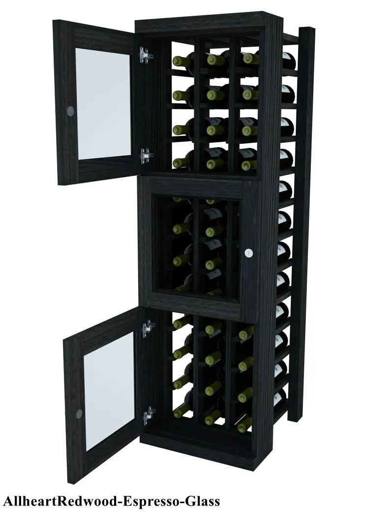 Vinostor Wine Lockers – 3 Locking Bins - 51-5/8"" Tall - Individual Bottles