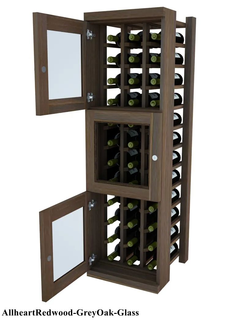 Vinostor Wine Lockers – 3 Locking Bins - 51-5/8"" Tall - Individual Bottles