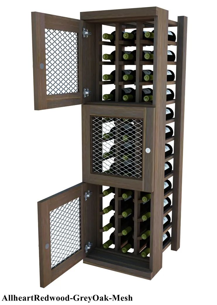 Vinostor Wine Lockers – 3 Locking Bins - 51-5/8"" Tall - Individual Bottles