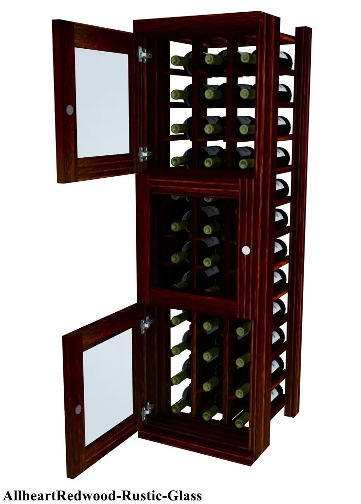 Vinostor Wine Lockers – 3 Locking Bins - 51-5/8"" Tall - Individual Bottles