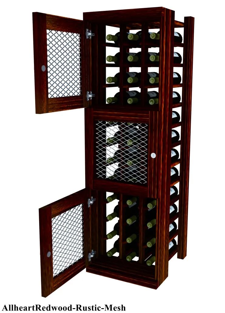 Vinostor Wine Lockers – 3 Locking Bins - 51-5/8"" Tall - Individual Bottles