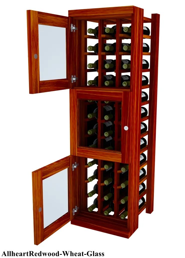 Vinostor Wine Lockers – 3 Locking Bins - 51-5/8"" Tall - Individual Bottles