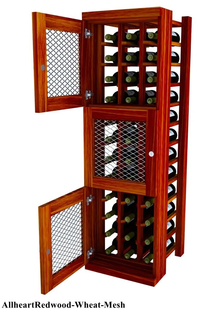 Vinostor Wine Lockers – 3 Locking Bins - 51-5/8"" Tall - Individual Bottles