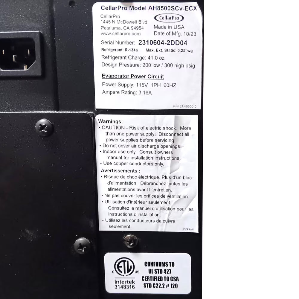 CellarPro Air Handler 8500 Vertical #7109
