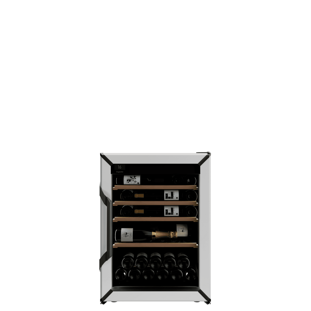 Goguette wine fridge small single zone 50 bottle capacity, white front view