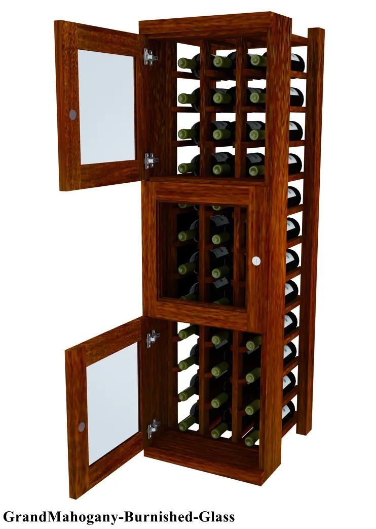 Vinostor Wine Lockers – 3 Locking Bins - 51-5/8"" Tall - Individual Bottles