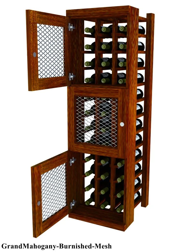 Vinostor Wine Lockers – 3 Locking Bins - 51-5/8"" Tall - Individual Bottles