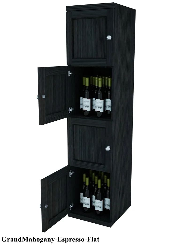 Vinostor Wine Lockers – 4 Locking Bins - 57-5/8″ Tall - Single Shelf Solid Sides