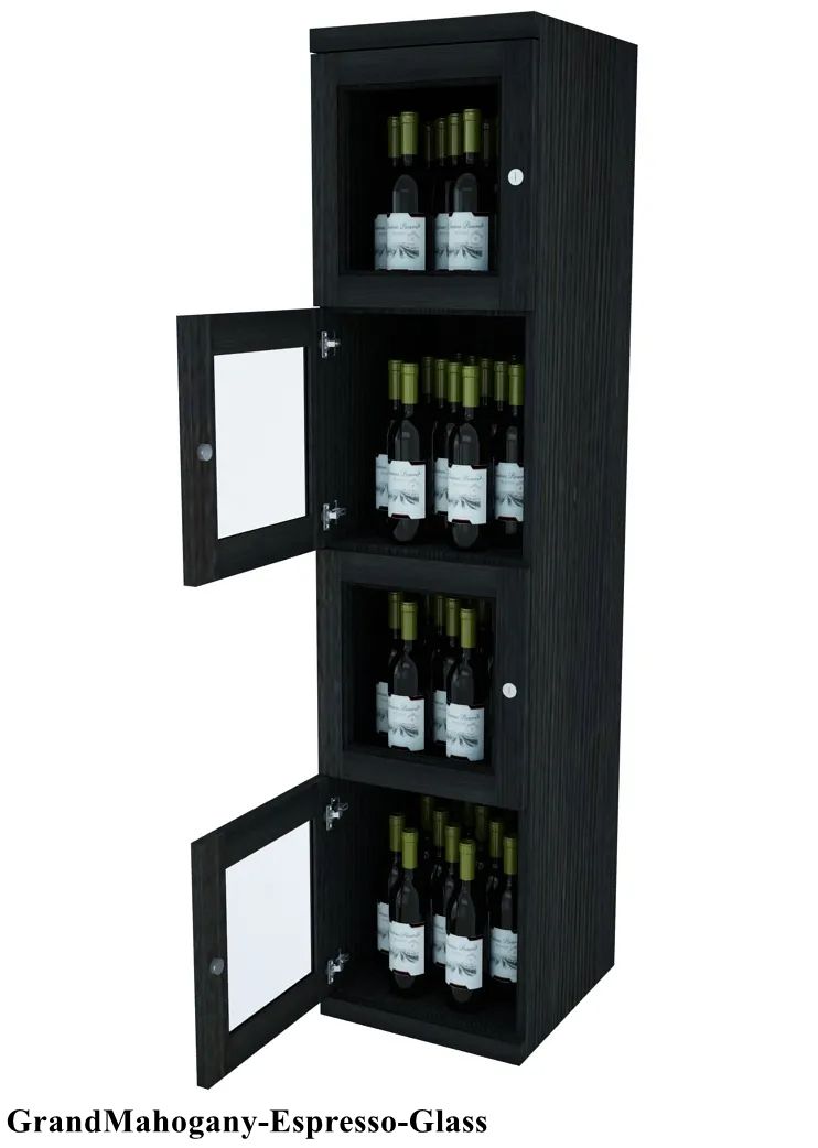 Vinostor Wine Lockers – 4 Locking Bins - 57-5/8″ Tall - Single Shelf Solid Sides