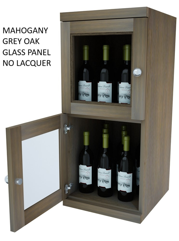 Vinostor Wine Lockers – 2 Locking Bins - 35-5/8″ Tall - Single Shelf Solid Sides