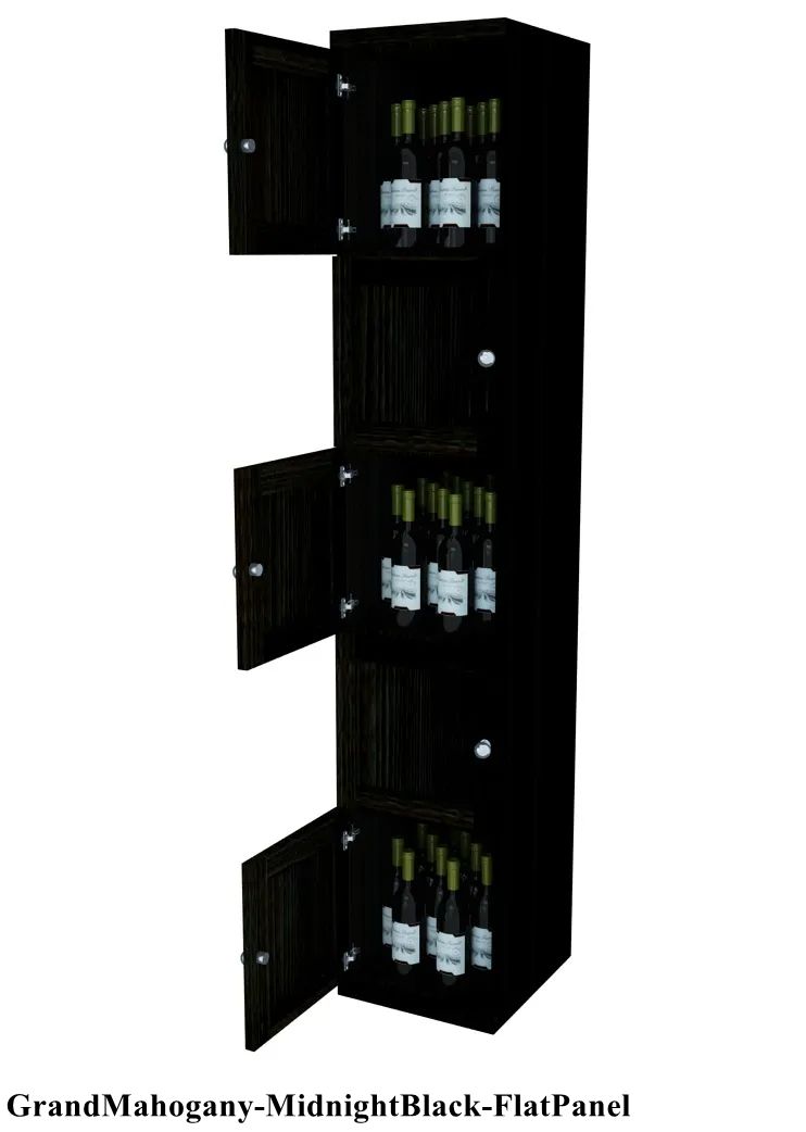 Vinostor Wine Lockers – 5 Locking Bins - 83-5/8″ Tall - Single Shelf Solid Sides