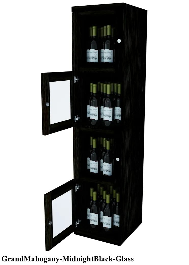 Vinostor Wine Lockers – 4 Locking Bins - 57-5/8″ Tall - Single Shelf Solid Sides