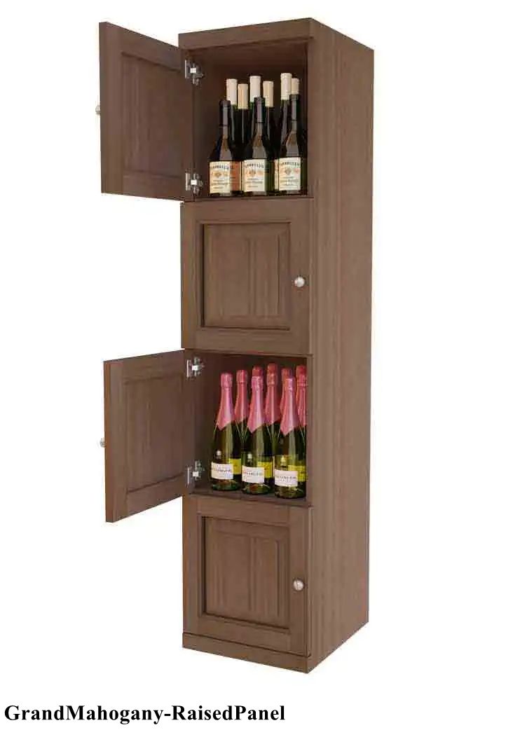 Vinostor Wine Lockers – 4 Locking Bins - 57-5/8″ Tall - Single Shelf Solid Sides