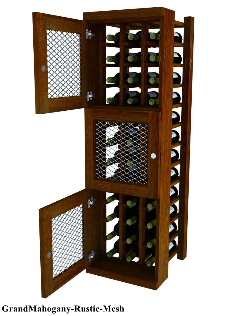 Vinostor Wine Lockers – 3 Locking Bins - 51-5/8"" Tall - Individual Bottles
