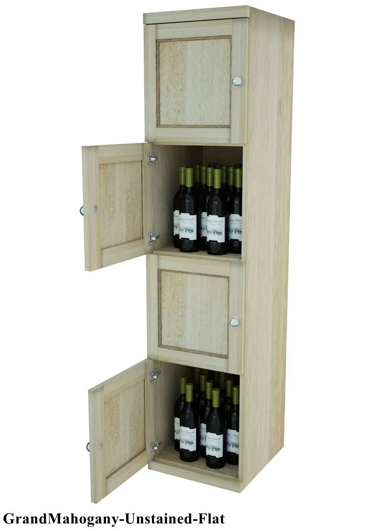 Vinostor Wine Lockers – 4 Locking Bins - 57-5/8″ Tall - Single Shelf Solid Sides