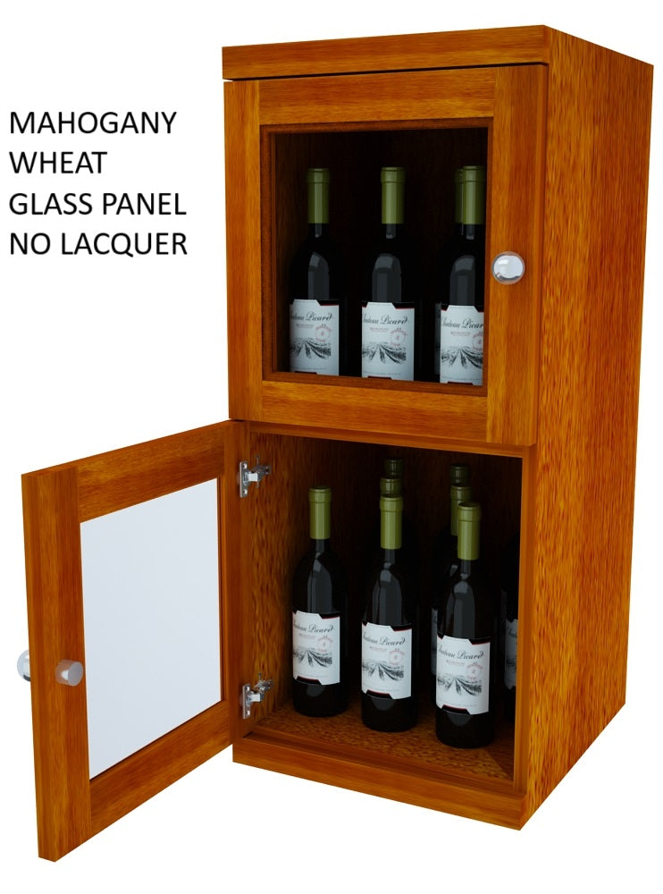 Vinostor Wine Lockers – 2 Locking Bins - 35-5/8″ Tall - Single Shelf Solid Sides