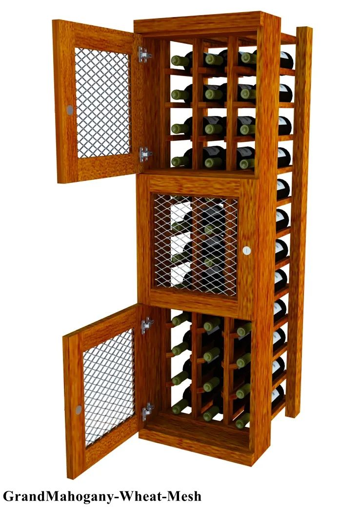 Vinostor Wine Lockers – 3 Locking Bins - 51-5/8"" Tall - Individual Bottles