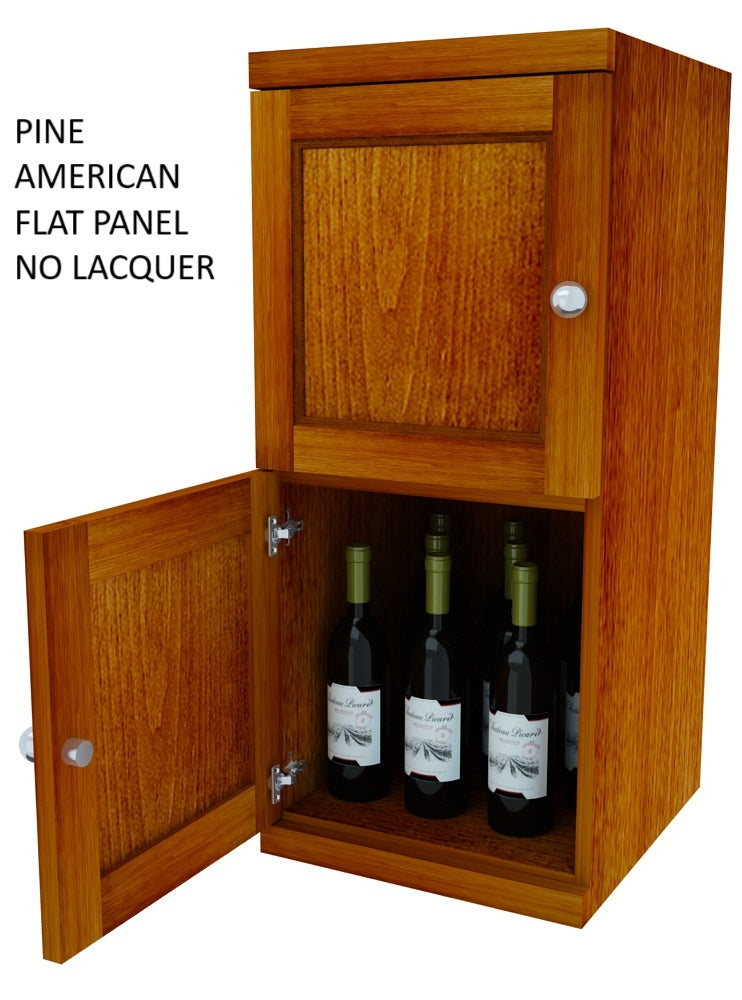 Vinostor Wine Lockers – 2 Locking Bins - 35-5/8″ Tall - Single Shelf Solid Sides