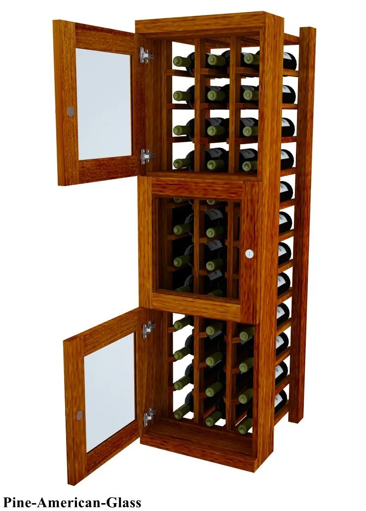 Vinostor Wine Lockers – 3 Locking Bins - 51-5/8"" Tall - Individual Bottles