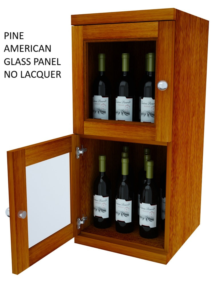 Vinostor Wine Lockers – 2 Locking Bins - 35-5/8″ Tall - Single Shelf Solid Sides
