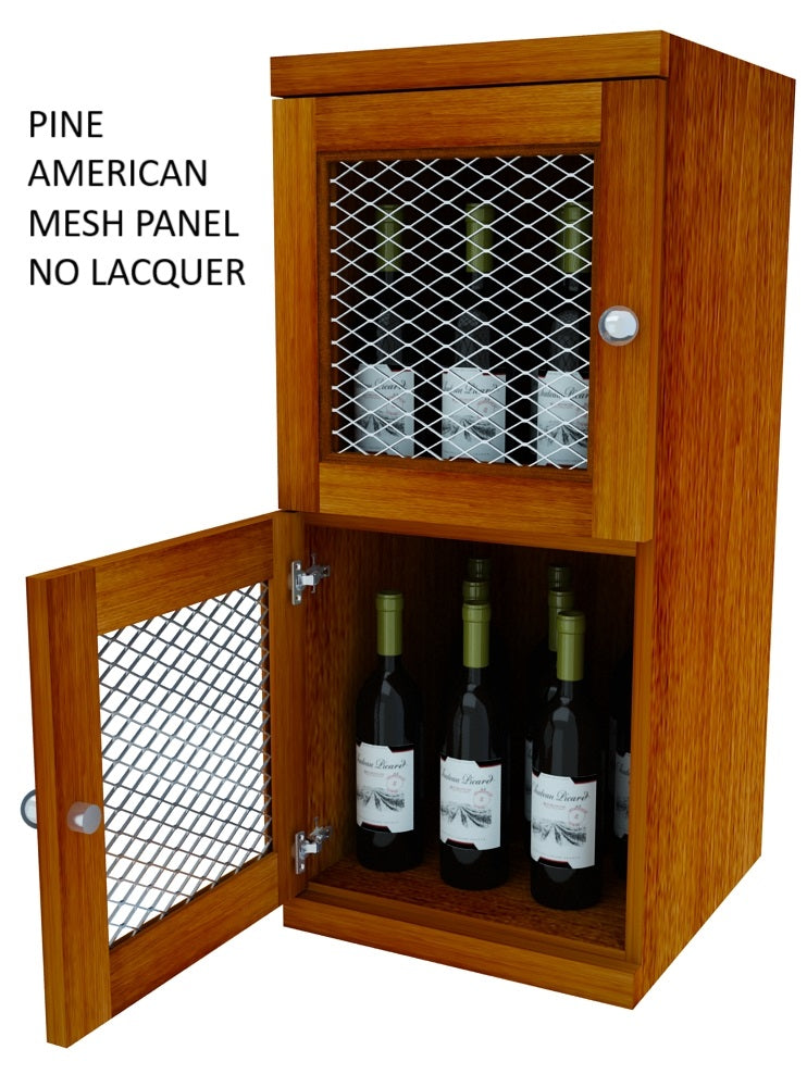 Vinostor Wine Lockers – 2 Locking Bins - 35-5/8″ Tall - Single Shelf Solid Sides
