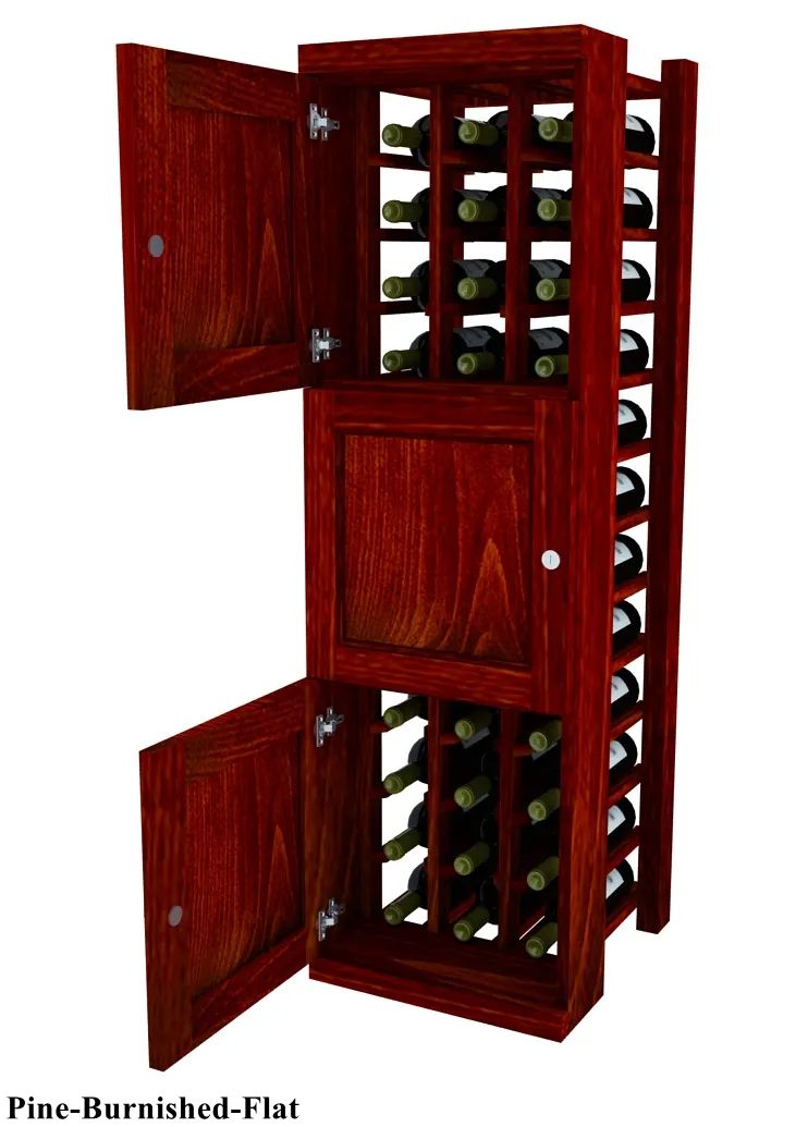 Vinostor Wine Lockers – 3 Locking Bins - 51-5/8"" Tall - Individual Bottles