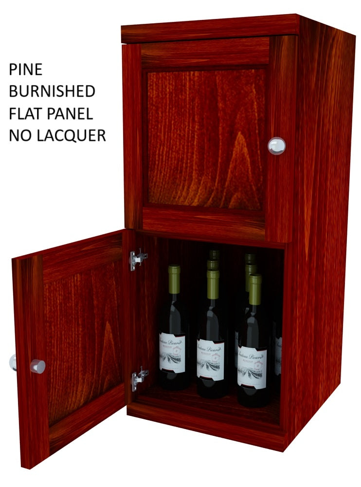 Vinostor Wine Lockers – 2 Locking Bins - 35-5/8″ Tall - Single Shelf Solid Sides