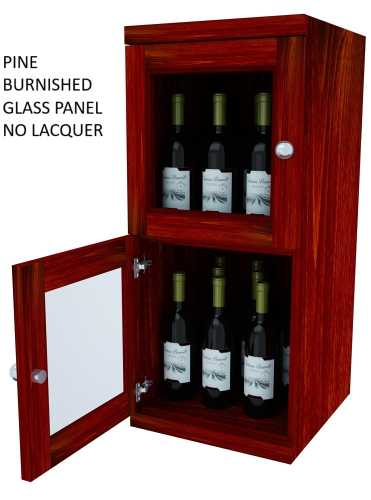 Vinostor Wine Lockers – 2 Locking Bins - 35-5/8″ Tall - Single Shelf Solid Sides