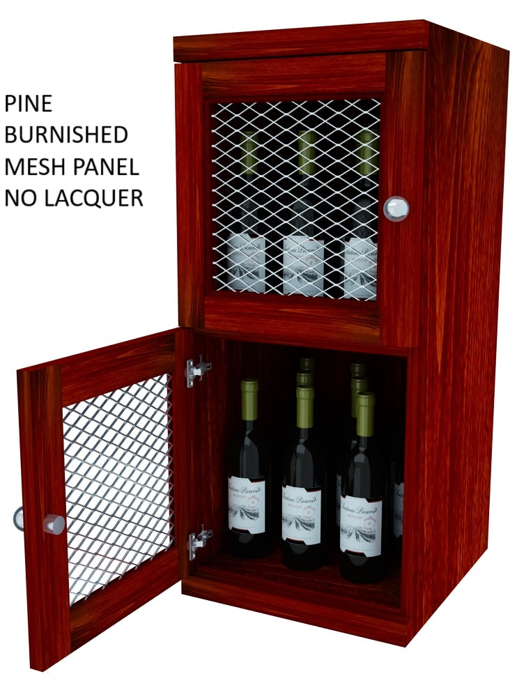 Vinostor Wine Lockers – 2 Locking Bins - 35-5/8″ Tall - Single Shelf Solid Sides