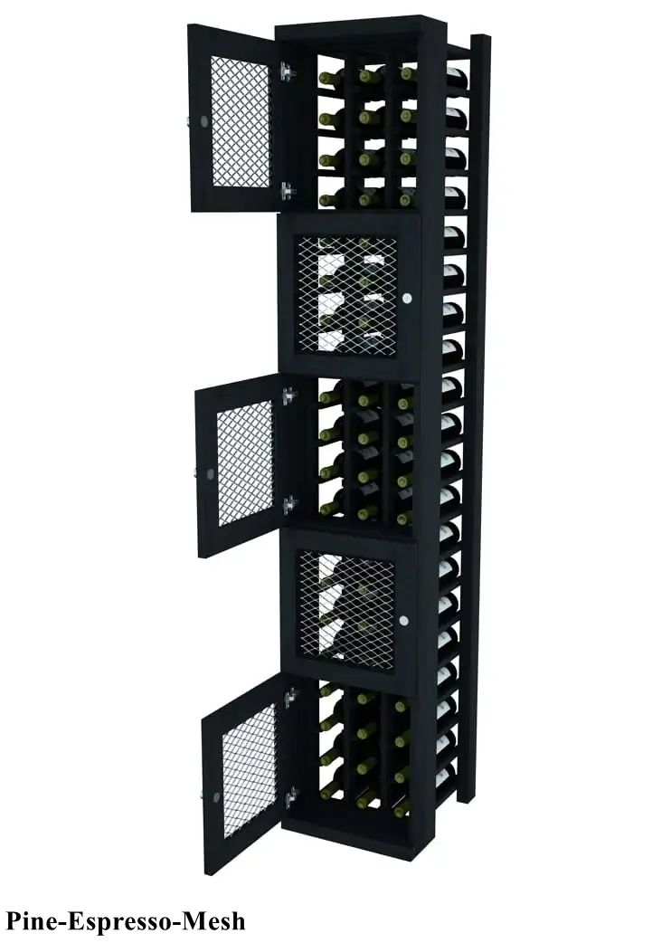 Vinostor Wine Lockers – 5 Locking Bins - 83-5/8″ Tall - Individual Bottles