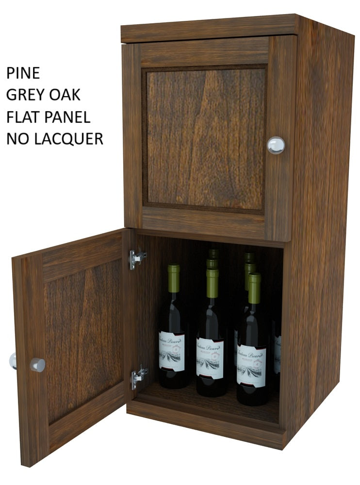 Vinostor Wine Lockers – 2 Locking Bins - 35-5/8″ Tall - Single Shelf Solid Sides