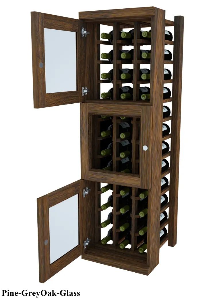 Vinostor Wine Lockers – 3 Locking Bins - 51-5/8"" Tall - Individual Bottles