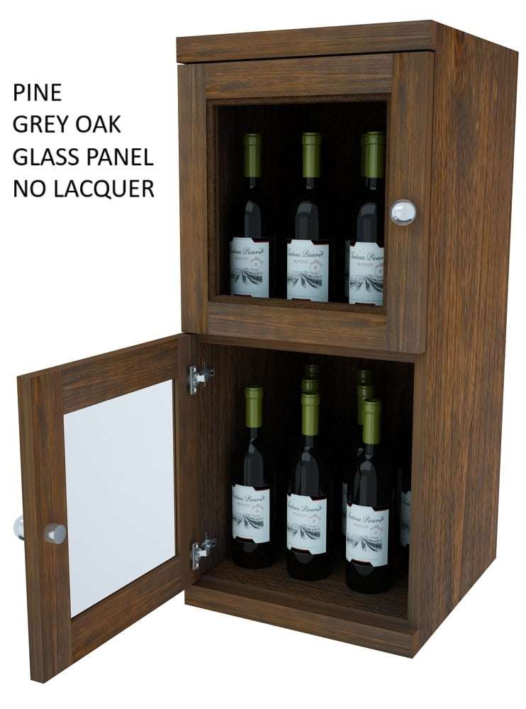 Vinostor Wine Lockers – 2 Locking Bins - 35-5/8″ Tall - Single Shelf Solid Sides