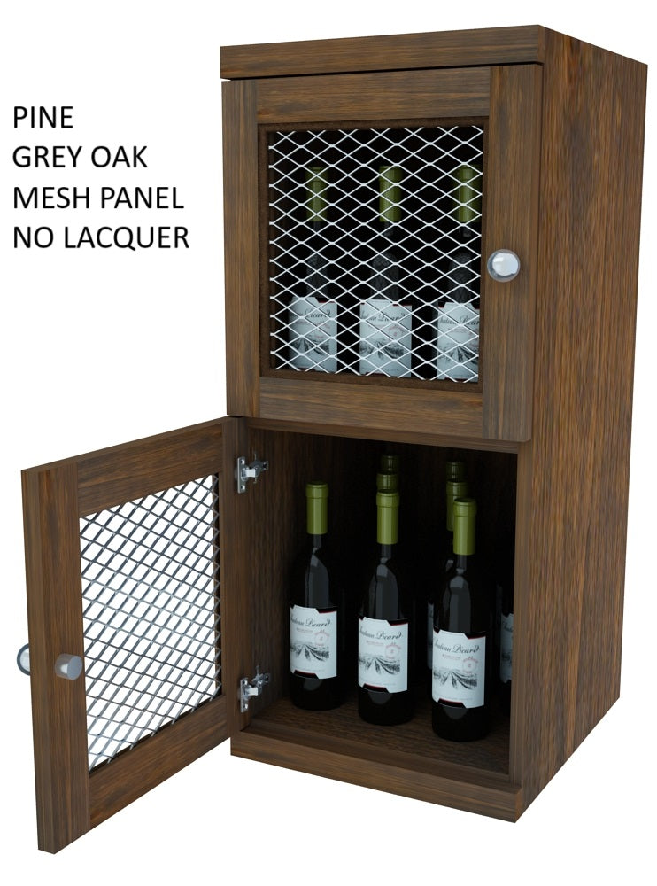 Vinostor Wine Lockers – 2 Locking Bins - 35-5/8″ Tall - Single Shelf Solid Sides