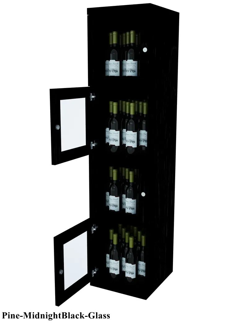 Vinostor Wine Lockers – 4 Locking Bins - 57-5/8″ Tall - Single Shelf Solid Sides