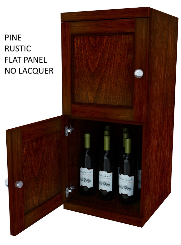 Vinostor Wine Lockers – 2 Locking Bins - 35-5/8″ Tall - Single Shelf Solid Sides