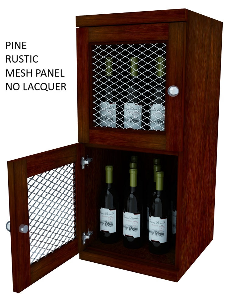 Vinostor Wine Lockers – 2 Locking Bins - 35-5/8″ Tall - Single Shelf Solid Sides